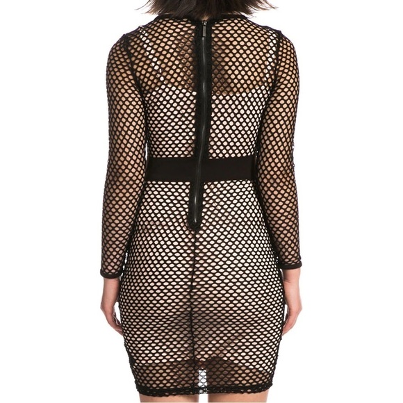 NWT Kardashian Kollection Net Mesh Dress - Picture 3 of 11